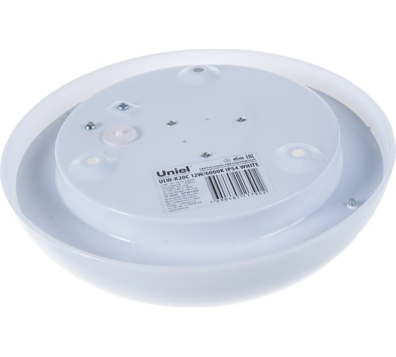 Светодиодный влагозащищенный светильник Uniel ULW-K20C 12W/6000K IP54 WHITE. Круг. UL-00005231