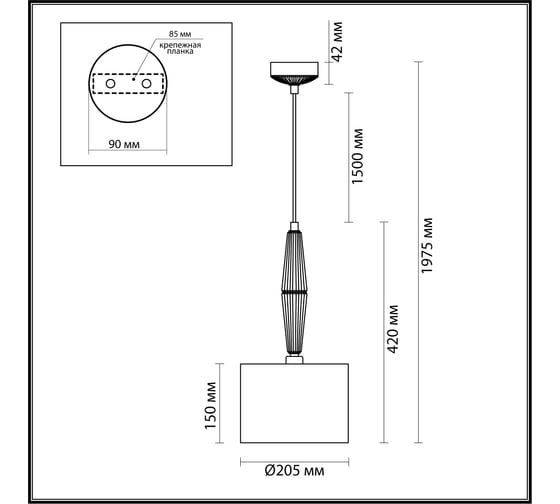 Подвес ODEON LIGHT E14, 40W, Latte 5403/1