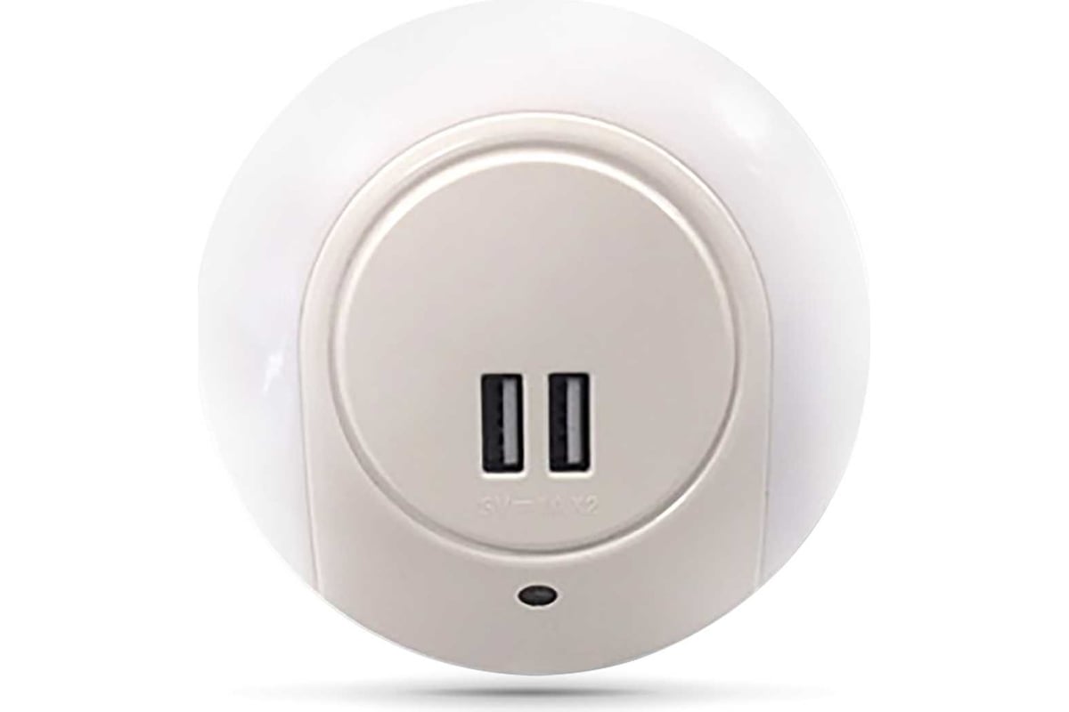 Ночник-сетевой адаптер Gauss модель 1w 220-240v 2usb led 1/10/120 NS001 ...