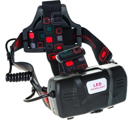 Аккумуляторный налобный фонарь Ultraflash E1336 ,7В, черный 13906