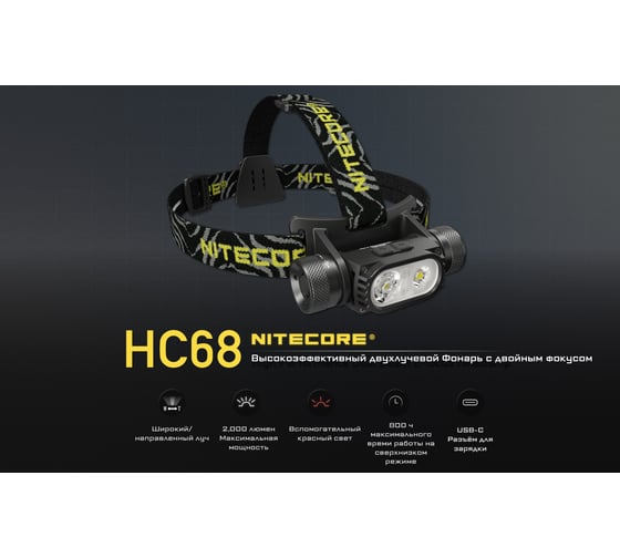 Налобный фонарь Nitecore HC68 21771