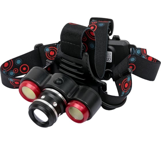 Налобный аккумуляторный фонарь Ultraflash LED5338 (3,7В, черный, 3LED, 5 Вт, фокус, 2 аккумулятора, 4 режима, USB, бокс са) 15032