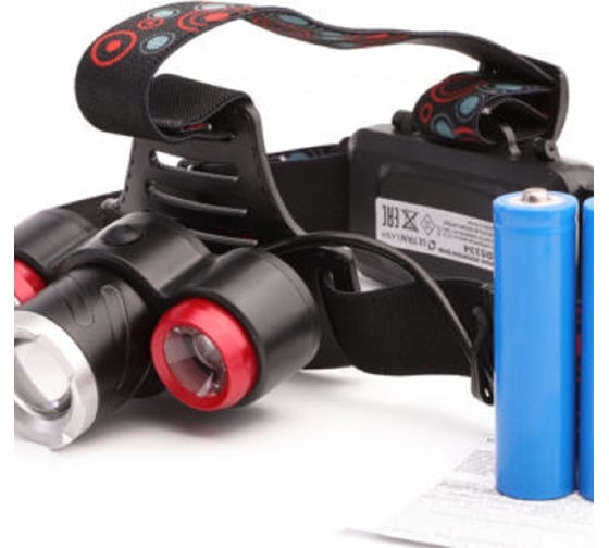 Налобный аккумуляторный фонарь Ultraflash LED5334 (3,7В, черный, 3LED, 5 Вт, фокус, 2 аккумулятор, 4 режима, USB, бокс, са) 15031