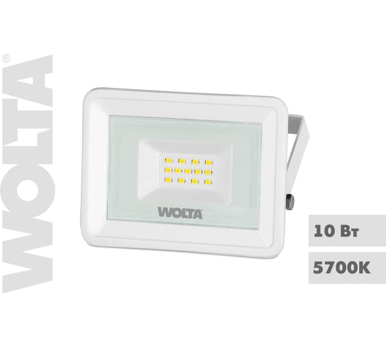 Светодиодный прожектор Wolta 5700K, 10 W SMD, IP 65, цвет белый, слим WFL-10W\/06W WFL-10W/06W