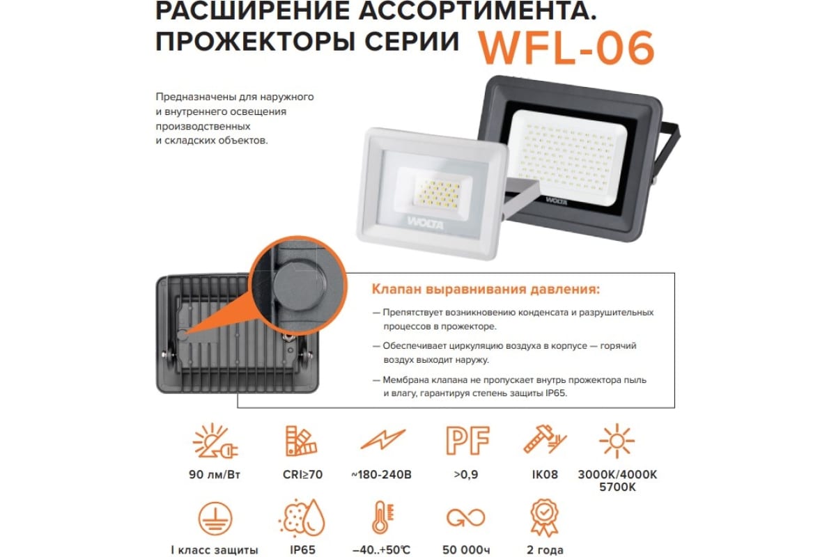 Преимущества прожектора Wolta 70 Вт 5700 K в сфере электрики