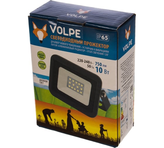 Светодиодный прожектор Volpe ULF-Q511 10W/DW IP65 220-240В BLACK. UL-00000235