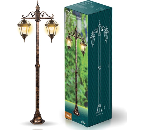 Садово-парковый светильник duwi Venezia столб 2х60W, 2300мм 24264 2 1