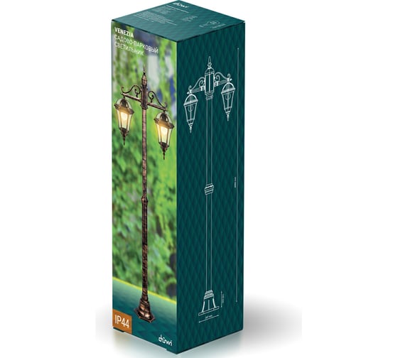 Садово-парковый светильник duwi Venezia столб 2х60W, 2300мм 24264 2