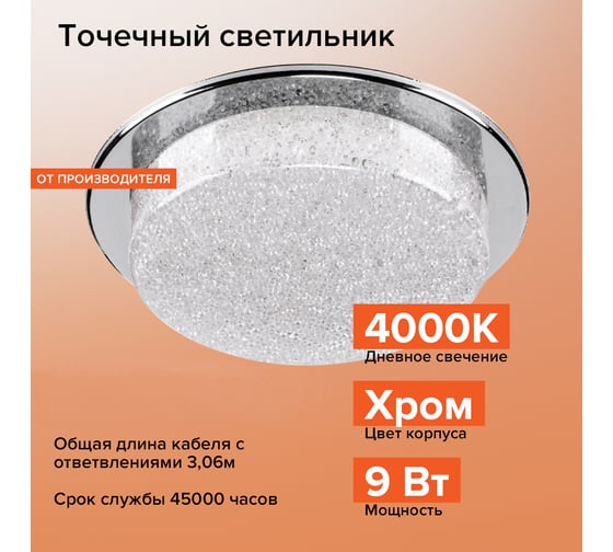 Светодиодный светильник Lumin'arte, SN-DLL9W-CH