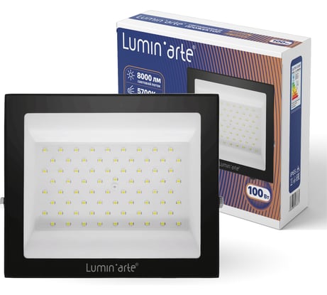 Светодиодный прожектор Lumin'arte 100вт 5700к ip65 8000лм черный LFL-100W/06