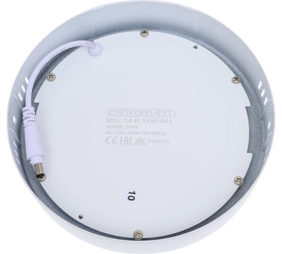 Светодиодный светильник Светкомплект Mdl14r led14w, 3000k, wh, круглый, 175 mm MDL14RWH3K