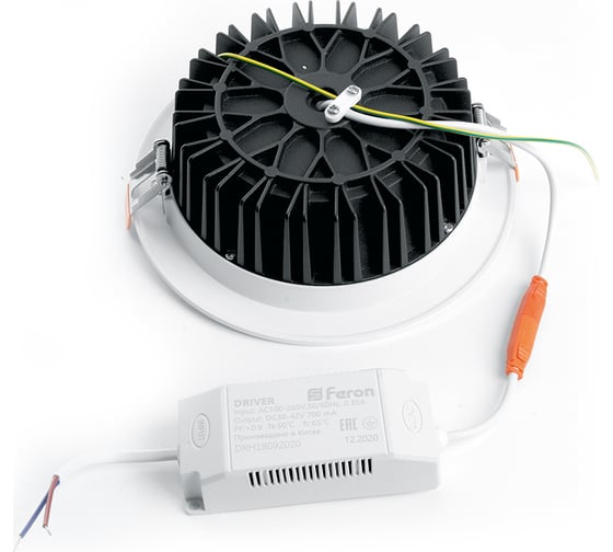 Встраиваемый светильник FERON светодиод 30W, 2700Lm, 4000K, 90 гр, белый, AL253 32627