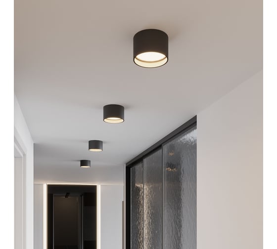 Потолочный светодиодный светильник Elektrostandard banti 13w 3000k черный 25123/led a063929