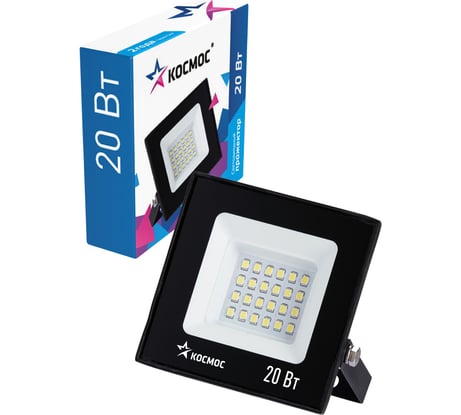 Светодиодный прожектор КОСМОС 20Вт, 1600Лм, IP65, 6500K, Sup 300139 K_PR5_LED_20