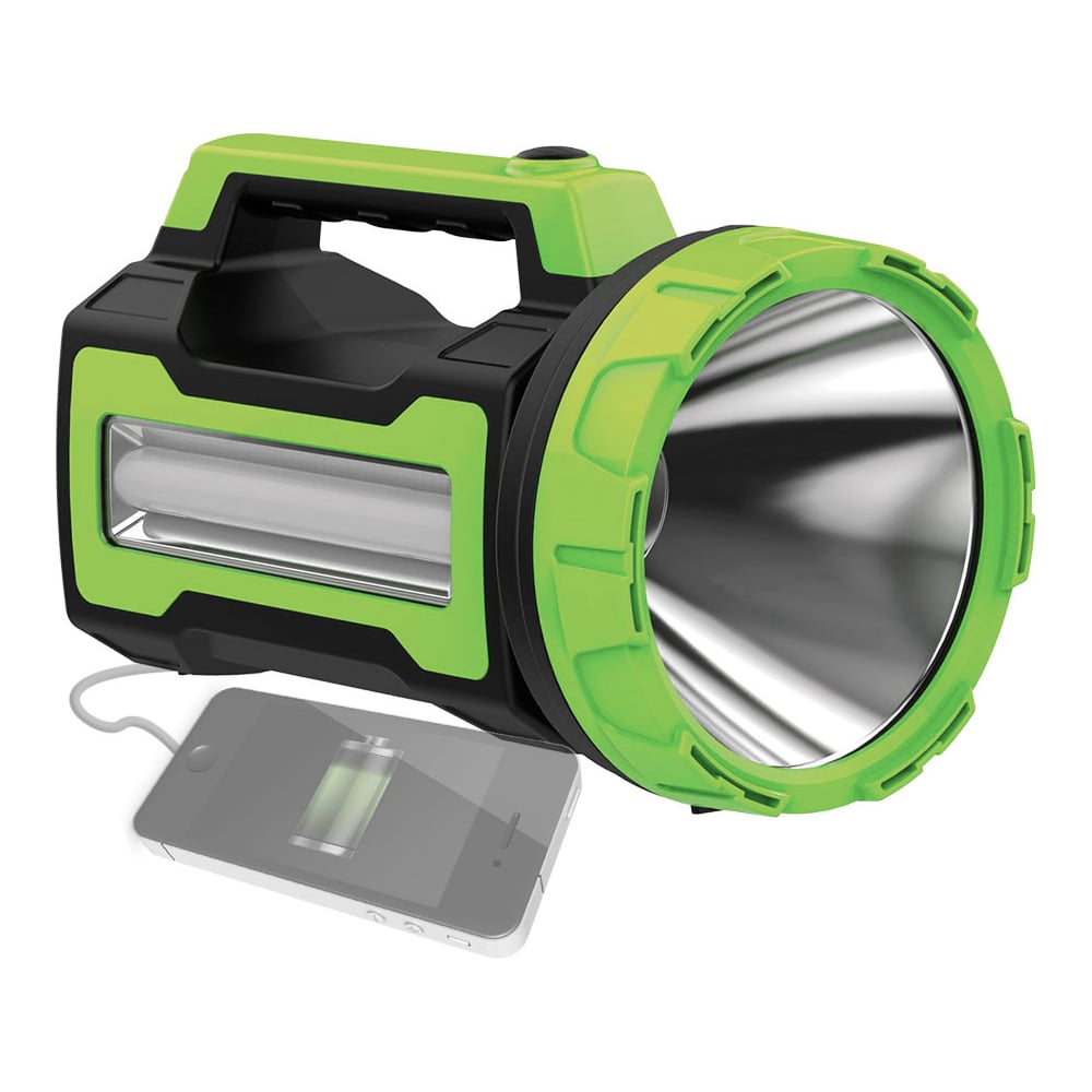 Аккумуляторный фонарь КОСМОС PREMIUM 10W LED, бок.пан. 3Вт, 3 реж раб ...