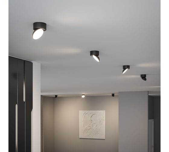 Потолочный светодиодный светильник Elektrostandard smooth черный 25053/led a065461