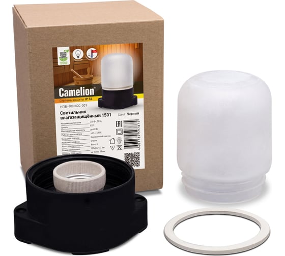Светильник Camelion 1501 цвет черный до 125 ос (нпб-400 ксс-001 230в 60вт) 15261