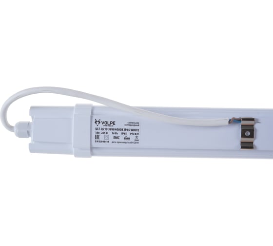 Светодиодный влагозащищенный светильник Volpe накладной ULT-Q219 36W/4000K IP65 WHITE UL-00004988
