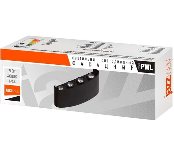 Светильник Jazzway светодиодный настенный PWL-80210 8Вт 4000K BL черный 230В IP44 фасадный 5039872