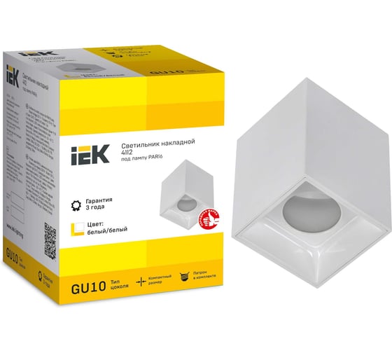 Накладной потолочный светильник IEK 4112 gu10, белый, пластик LT-UPB0-4112-GU10-1-K01