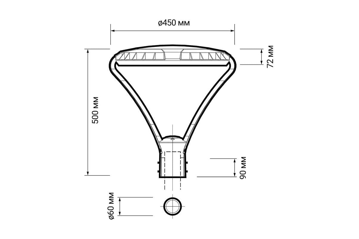 Садово-парковый светильник Jazzway PGL 03 60w, 5000K, IP65, BL AC100-270  5034013 - выгодная цена, отзывы, характеристики, фото - купить в Москве и РФ