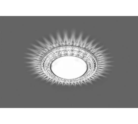 Встраиваемый светильник для натяжных потолков с белой LED подсветкой Feron CD4020 GX53 прозрачный, 29473