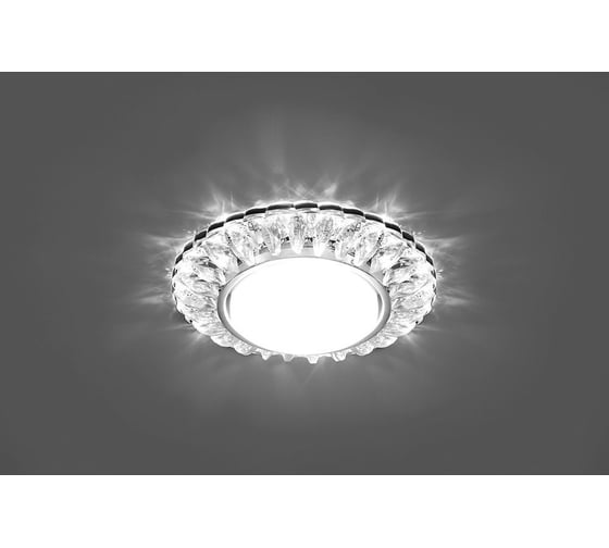 Встраиваемый светильник для натяжных потолков с белой LED подсветкой Feron CD4026 GX53 прозрачный, 29540