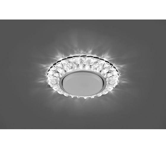 Встраиваемый светильник для натяжных потолков с белой LED подсветкой Feron CD4026 GX53 прозрачный, 29540