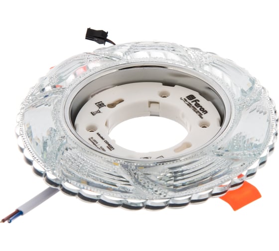 Встраиваемый светильник для натяжных потолков с белой LED подсветкой Feron CD4031 GX53, прозрачный, 32658