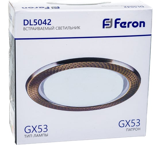 Потолочный встраиваемый светильник FERON 15W 230V GX53, без лампы, античное золото DL5042 29750