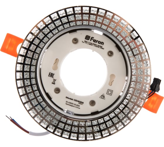 Встраиваемый светильник для натяжных потолков с белой LED подсветкой Feron CD4028 GX53 прозрачный, 32651