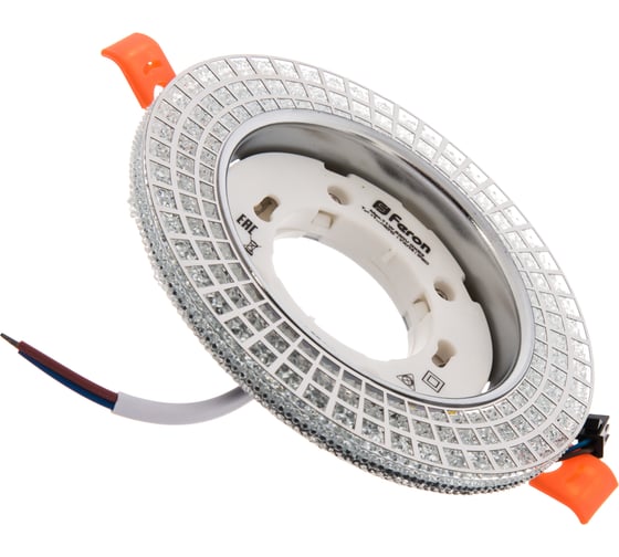 Встраиваемый светильник для натяжных потолков с белой LED подсветкой Feron CD4028 GX53 прозрачный, 32651