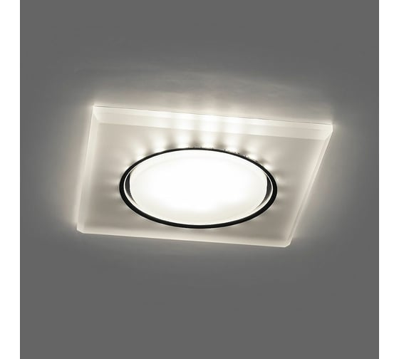 Встраиваемый светильник для натяжных потолков с белой LED подсветкой Feron CD5022 GX53, белый матовый, 32661