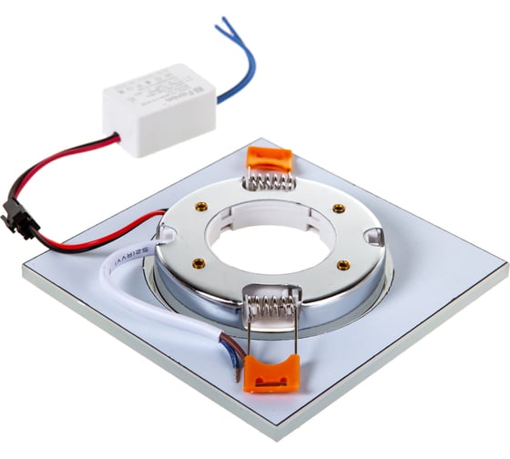 Встраиваемый светильник для натяжных потолков с белой LED подсветкой Feron CD5022 GX53, белый матовый, 32661