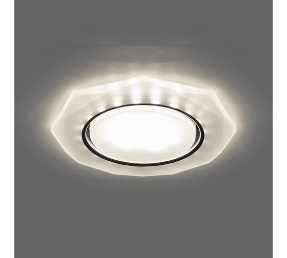 Встраиваемый светильник для натяжных потолков с белой LED подсветкой Feron CD5021 GX53, белый матовый, 32660