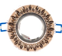 Потолочный светильник FERON с подсветкой 15LED 2835 4000, MR16 50W G5.3 коричневый хром CD903 28976