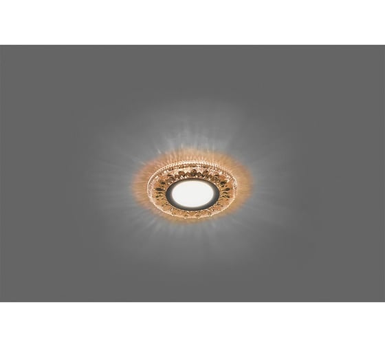Потолочный светильник FERON с подсветкой 15LED 2835 4000, MR16 50W G5.3 коричневый хром CD903 28976