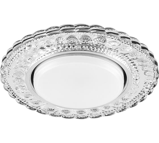 Встраиваемый светильник для натяжных потолков с белой LED подсветкой Feron CD4024 GX53 прозрачный, 29538 1