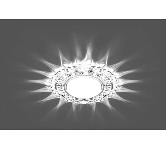 Встраиваемый светильник для натяжных потолков с белой LED подсветкой Feron CD4024 GX53 прозрачный, 29538