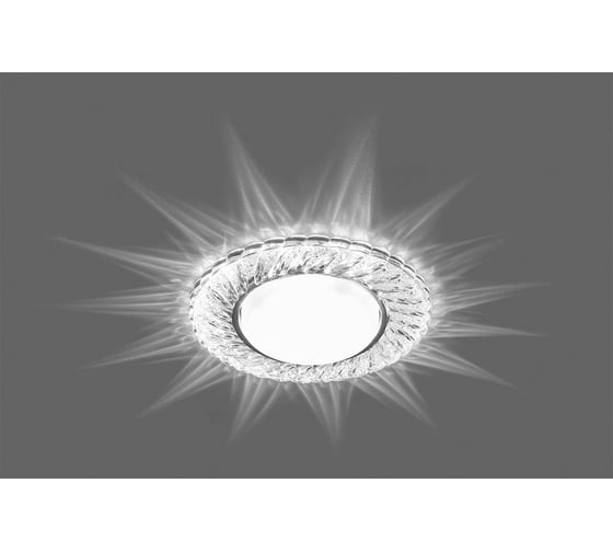 Встраиваемый светильник для натяжных потолков с белой LED подсветкой Feron CD4021 GX53 прозрачный, 29474