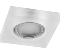 Встраиваемый потолочный светильник FERON с подсветкой 15LED 50W G5.3 белый матовый хром CD8180 29708