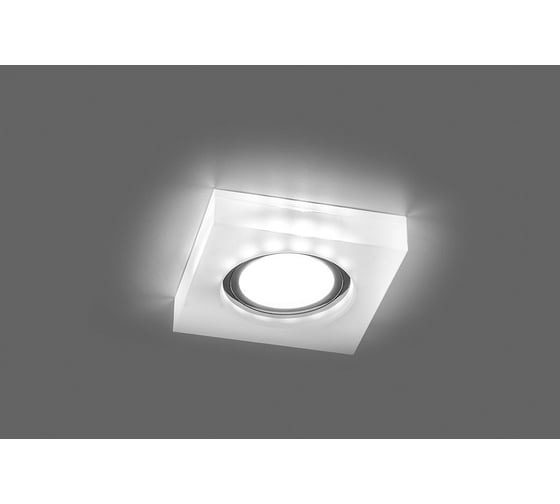 Встраиваемый потолочный светильник FERON с подсветкой 15LED 50W G5.3 белый матовый хром CD8180 29708