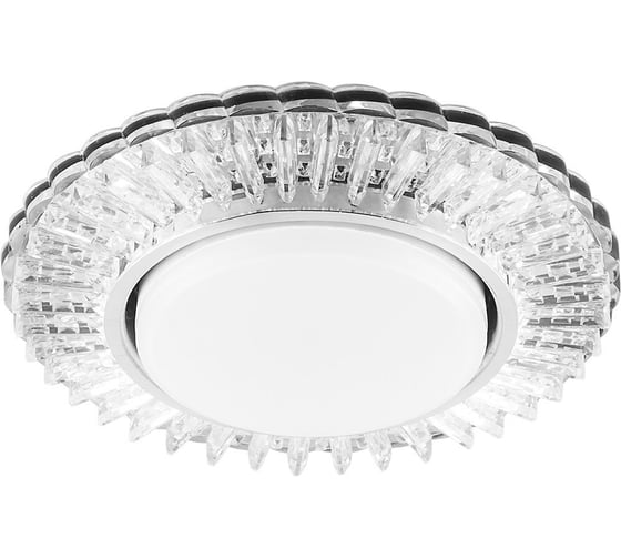 Встраиваемый светильник для натяжных потолков с белой LED подсветкой Feron CD4025 GX53 прозрачный, 29539