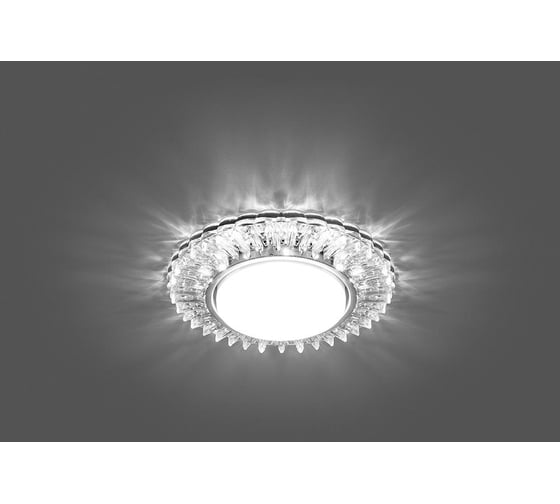 Встраиваемый светильник для натяжных потолков с белой LED подсветкой Feron CD4025 GX53 прозрачный, 29539