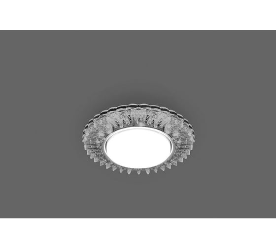 Встраиваемый светильник для натяжных потолков с белой LED подсветкой Feron CD4025 GX53 прозрачный, 29539