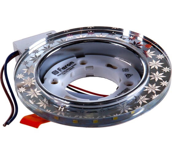 Встраиваемый светильник для натяжных потолков с белой LED подсветкой Feron CD4030 GX53, прозрачный, 32653