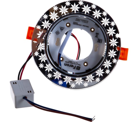 Встраиваемый светильник для натяжных потолков с белой LED подсветкой Feron CD4030 GX53, прозрачный, 32653