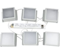 Светодиодные потолочные встраиваемые светильники Uniel Ulp-0808 42w/4000к ip40 grilyato white kit06 комплект из 6 штук. белый свет (4000k). 3800лм. 84x84x38мм. корпус белый. в комплекте с и/п. тм UL-00011060