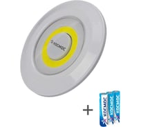 Самоклеящийся фонарь подсветка КОСМОС 3ВтCOBLED/3xAAA (R03) в комплекте/корпус ABS-пластик KOC308B