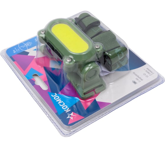 Налобный аккумуляторный фонарь КОСМОС 7ВтCOBLED+красный/Li-ion 18650 1200mAh/ABSпластик/USB-шнур type C KOC503Lit